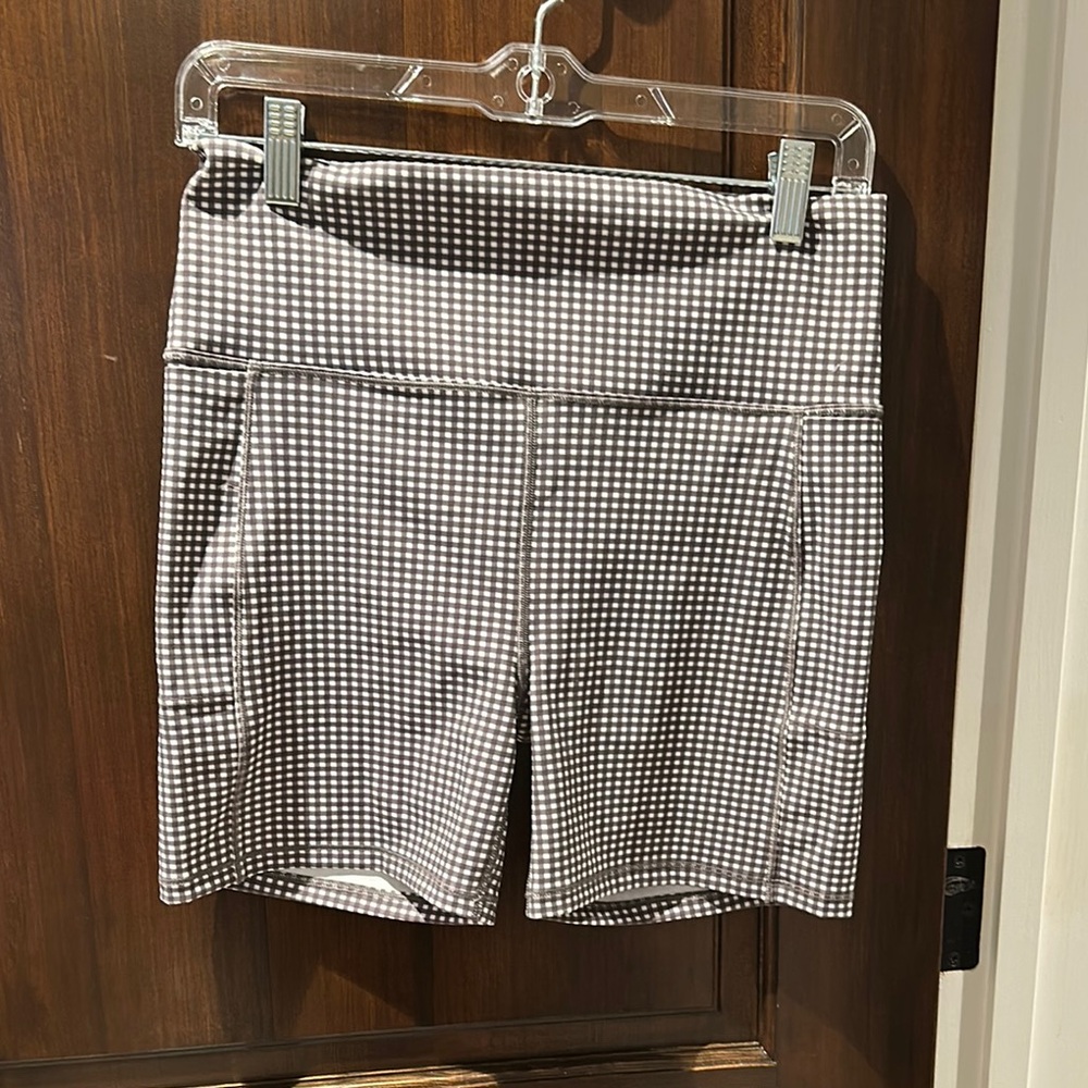 Vuori Black and White Checkered Bike Shorts